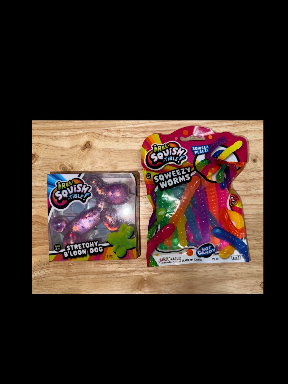 Squishtible Squeezy Worms & Stretchy Bloom Dog Toy Set - Multicolor